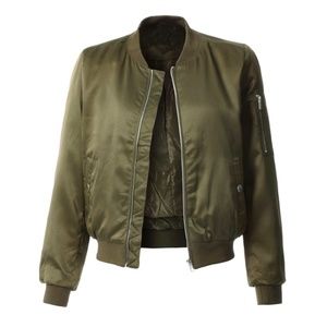 Inso Collection Olive Green Women's Bomber Jacket - Size L